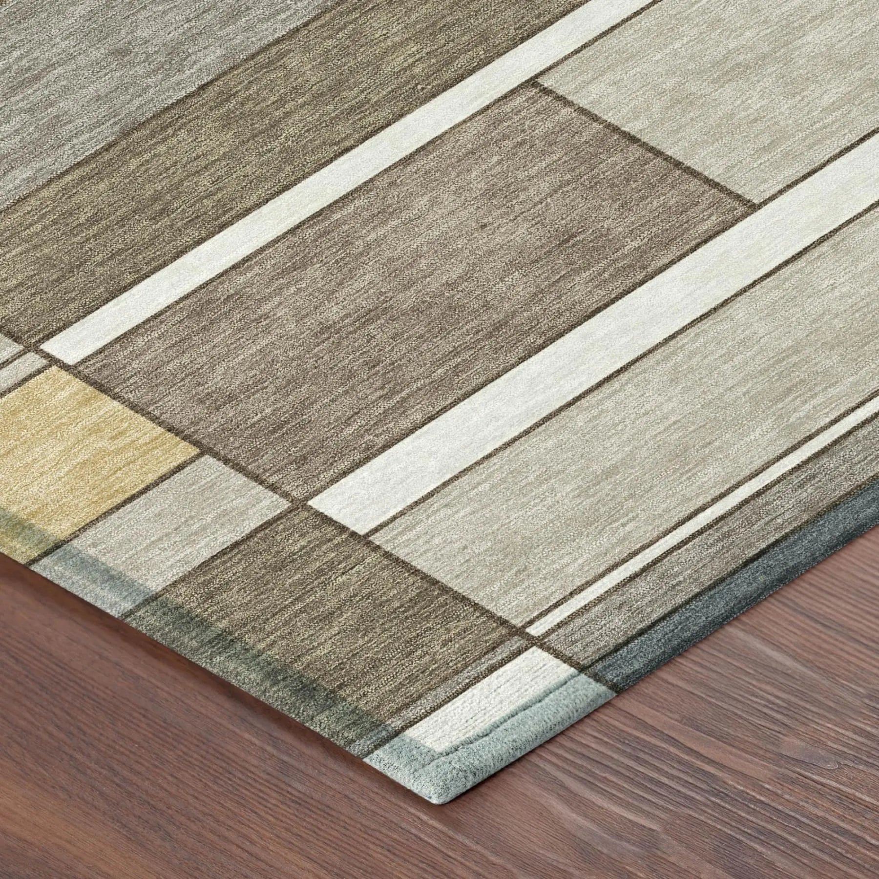 8' Beige And Brown Round Geometric Washable Indoor Outdoor Area Rug Homeroots Outdoor
