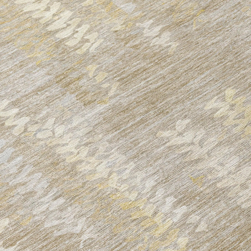 8' Beige And Brown Round Striped Washable Indoor Outdoor Area Rug Homeroots Outdoor