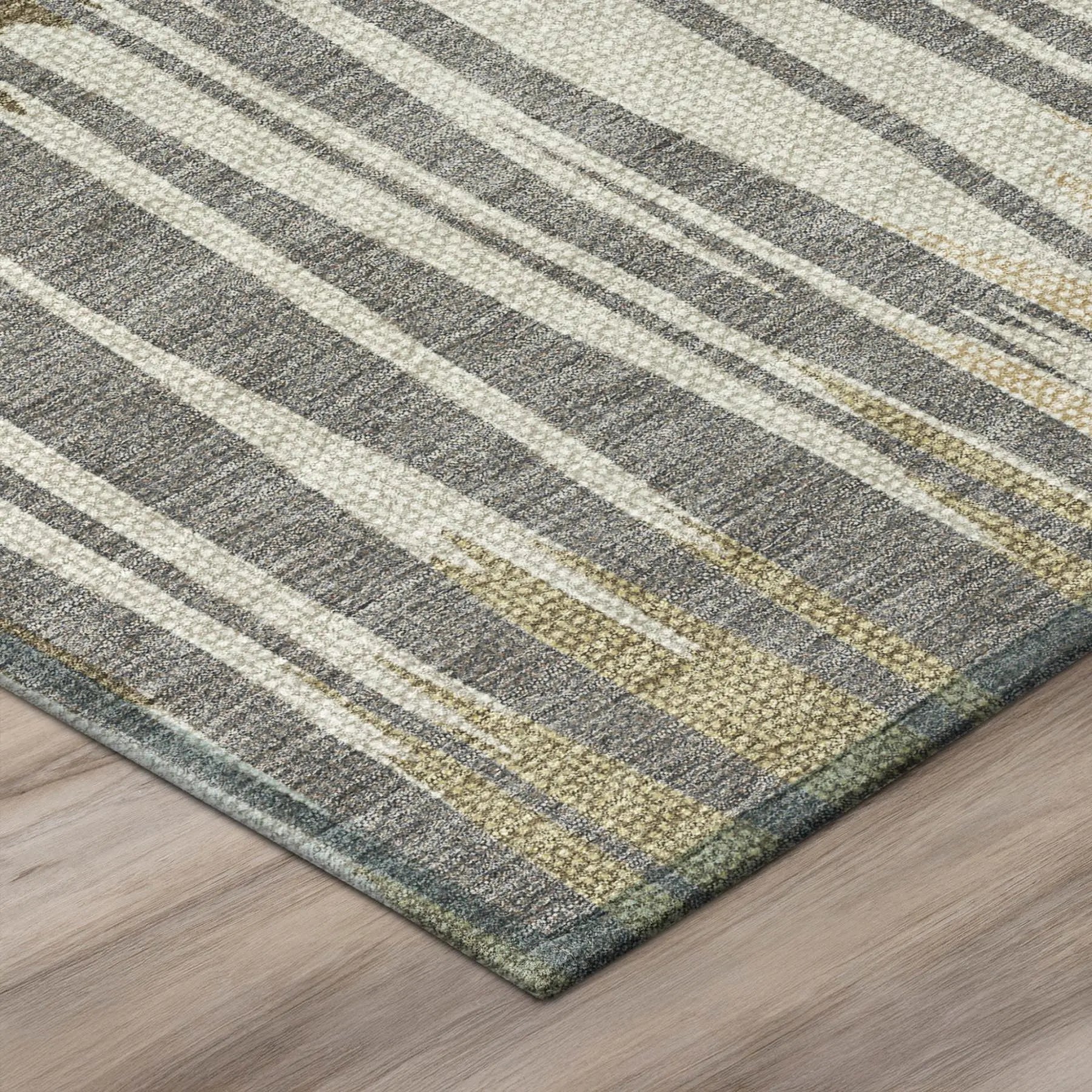 8' Beige And Brown Round Striped Washable Indoor Outdoor Area Rug Homeroots Outdoor