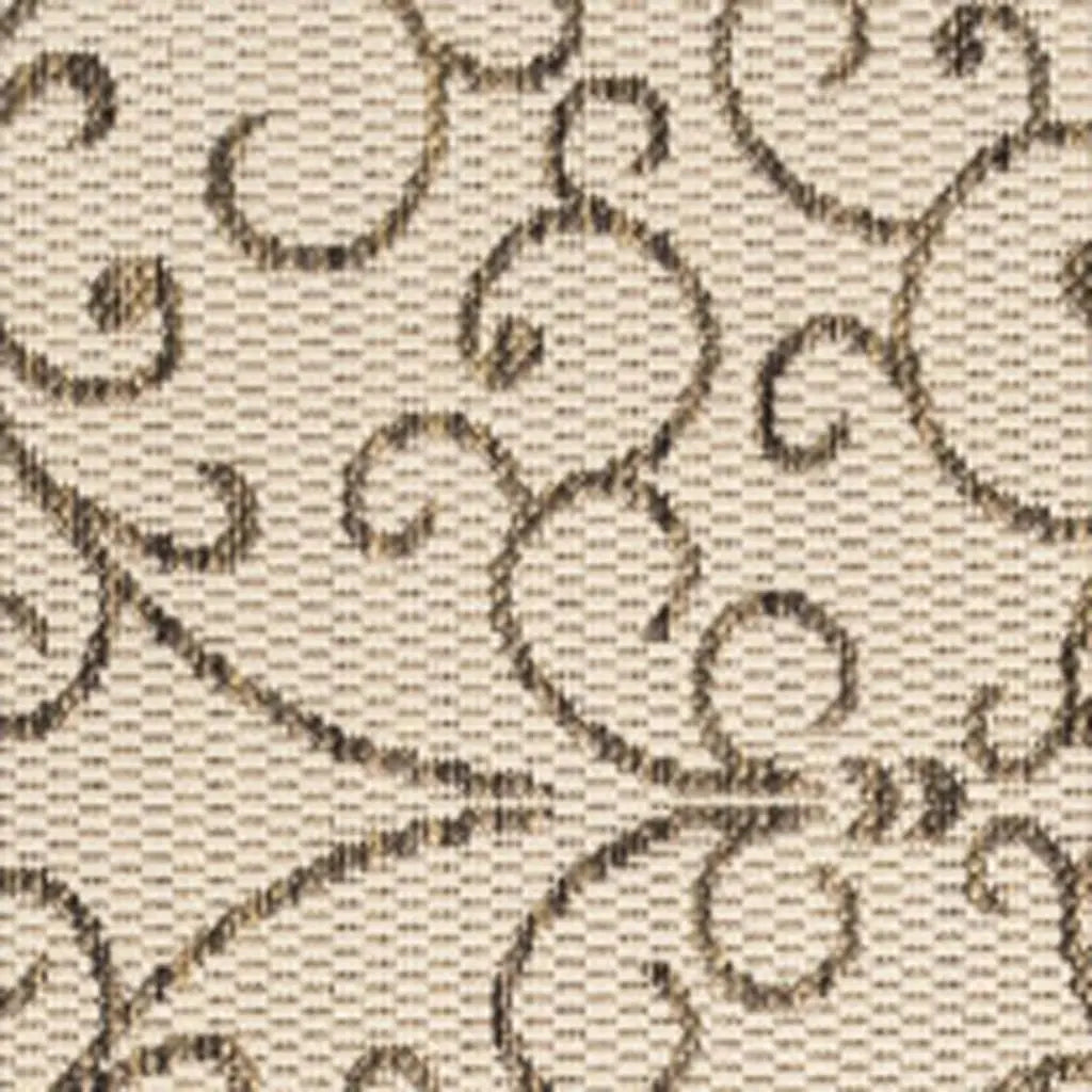 8' Beige And Brown Square Medallion Indoor Outdoor Area Rug Homeroots Outdoor