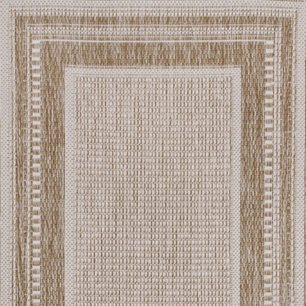 8' Beige And Cream Indoor Outdoor Runner Rug Homeroots Outdoor