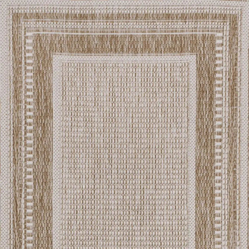 8' Beige And Cream Indoor Outdoor Runner Rug Homeroots Outdoor