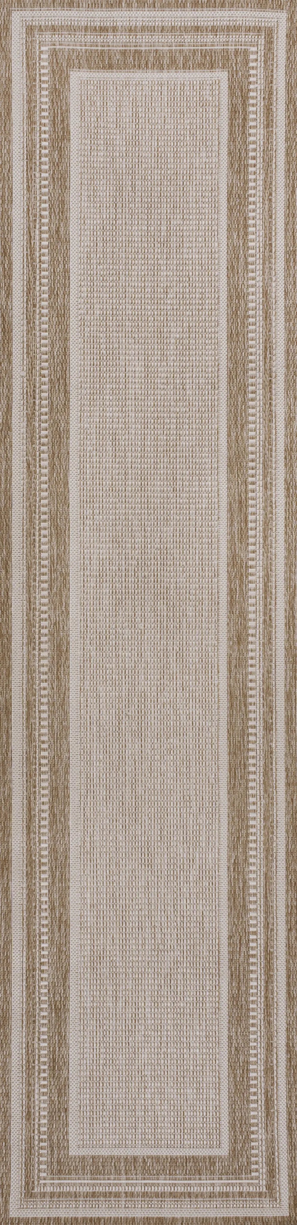 8' Beige And Cream Indoor Outdoor Runner Rug Homeroots Outdoor