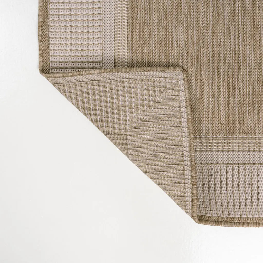 8' Beige And Cream Indoor Outdoor Runner Rug Homeroots Outdoor
