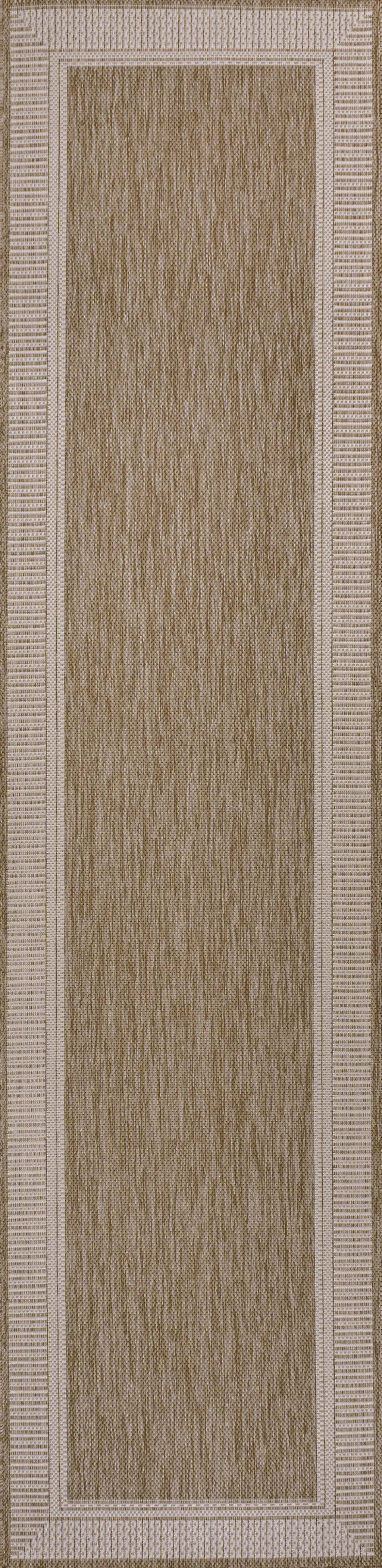 8' Beige And Cream Indoor Outdoor Runner Rug Homeroots Outdoor