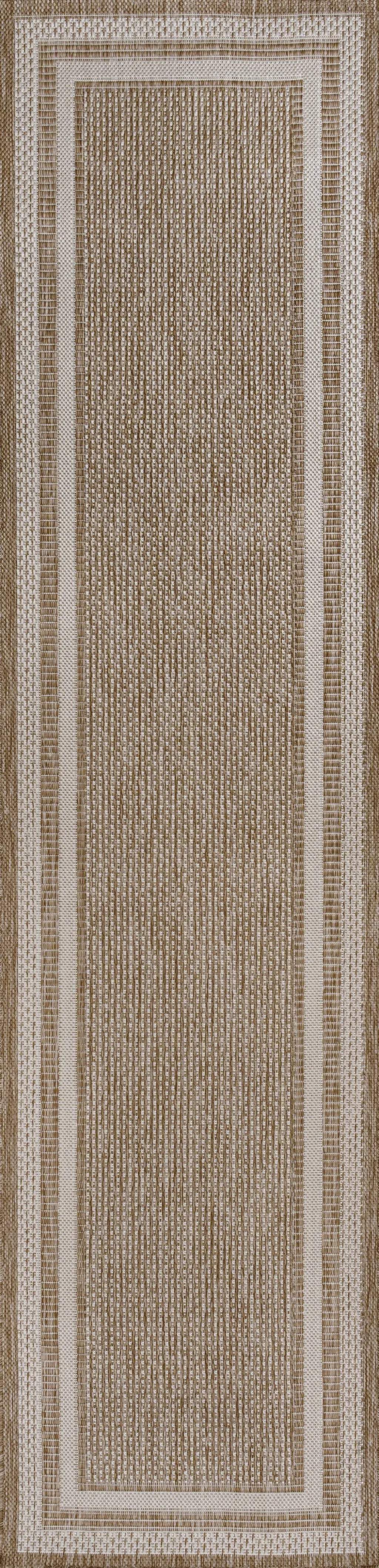 8' Beige And Cream Indoor Outdoor Runner Rug Homeroots Outdoor
