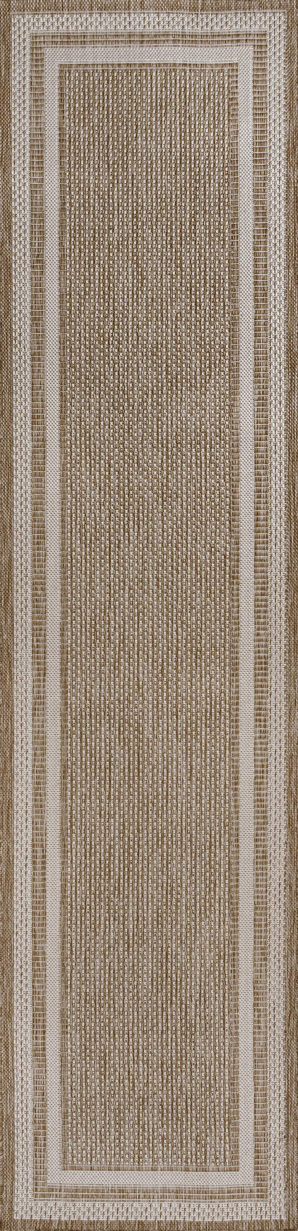 8' Beige And Cream Indoor Outdoor Runner Rug Homeroots Outdoor