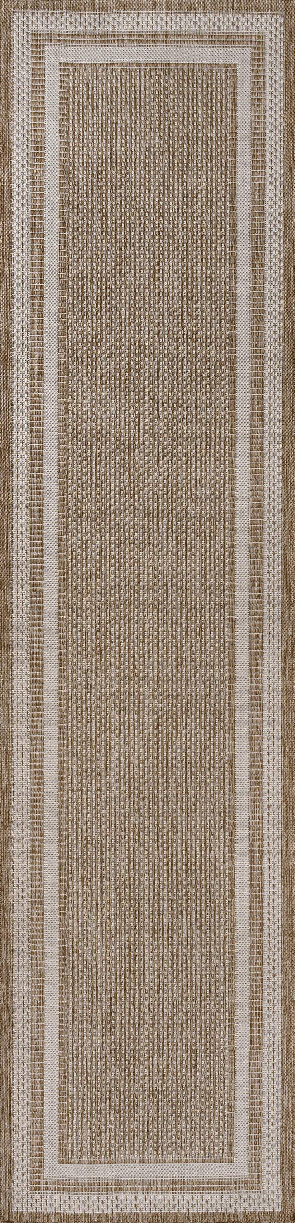 8' Beige And Cream Indoor Outdoor Runner Rug Homeroots Outdoor