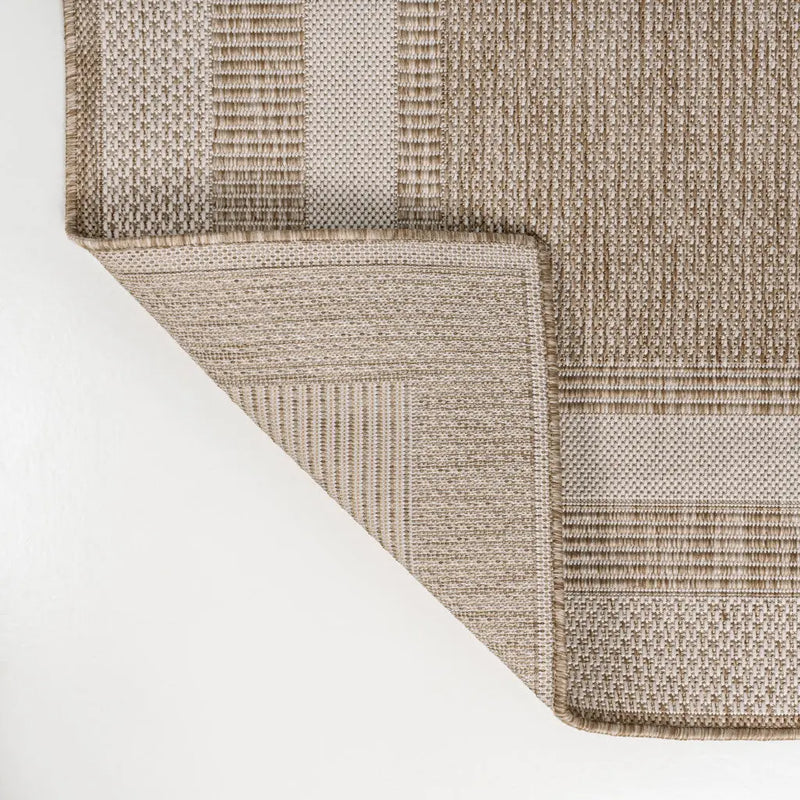 8' Beige And Cream Indoor Outdoor Runner Rug Homeroots Outdoor