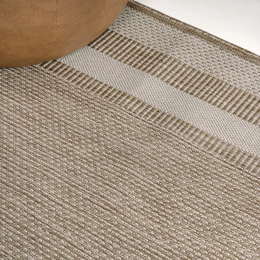 8' Beige And Cream Indoor Outdoor Runner Rug Homeroots Outdoor