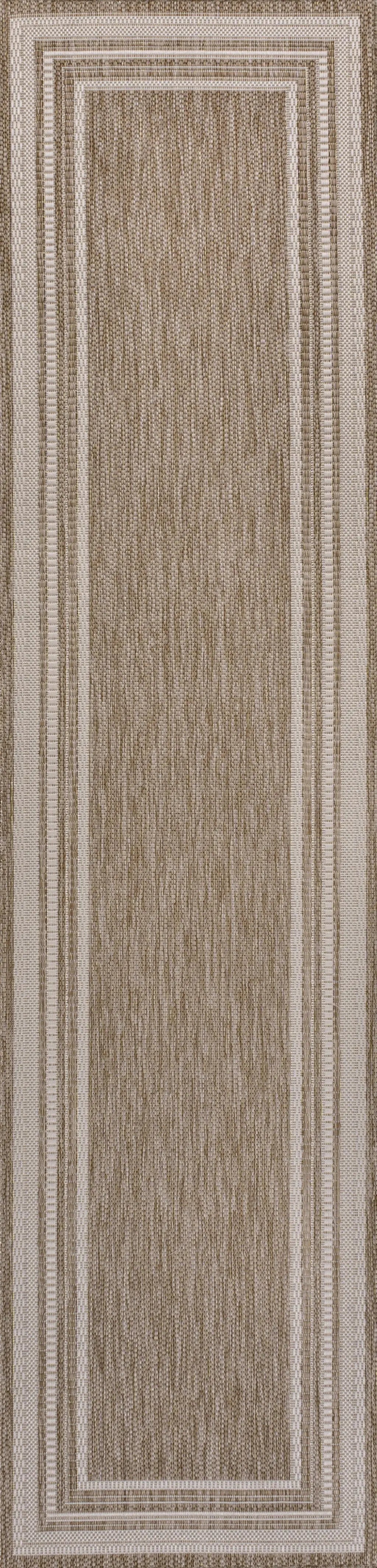 8' Beige And Cream Indoor Outdoor Runner Rug Homeroots Outdoor