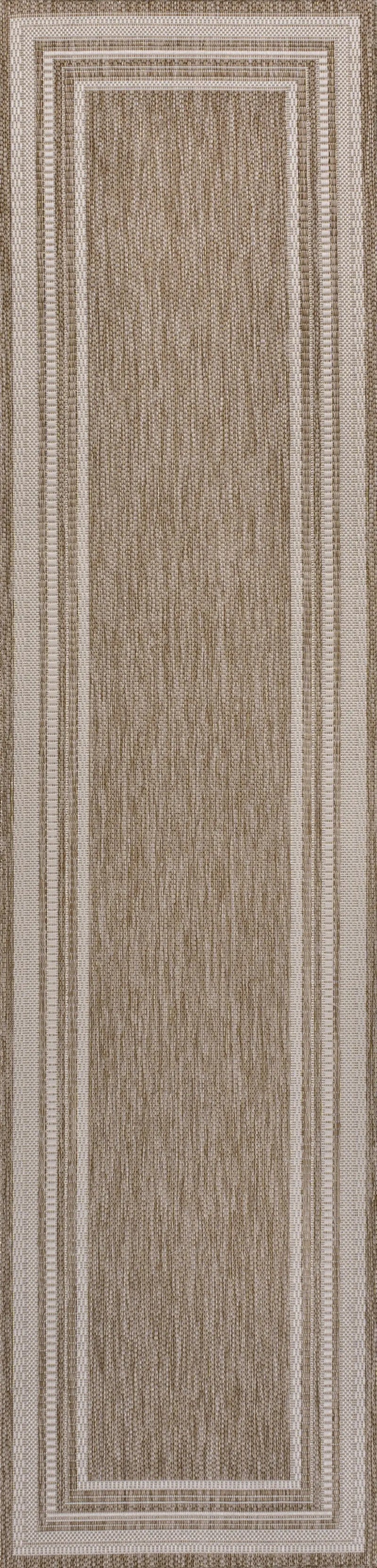 8' Beige And Cream Indoor Outdoor Runner Rug Homeroots Outdoor