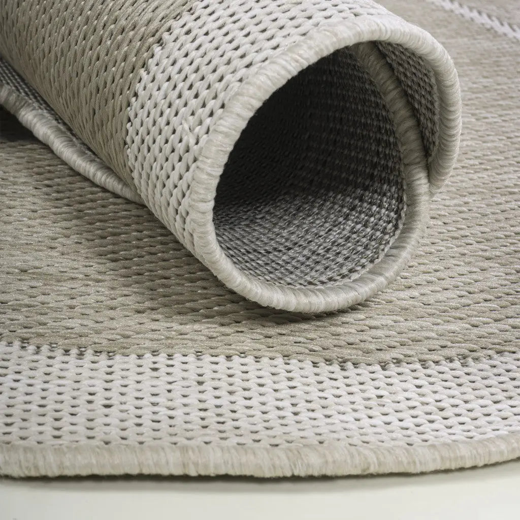 8' Beige And Cream Medallion Indoor Outdoor Runner Rug Homeroots Outdoor