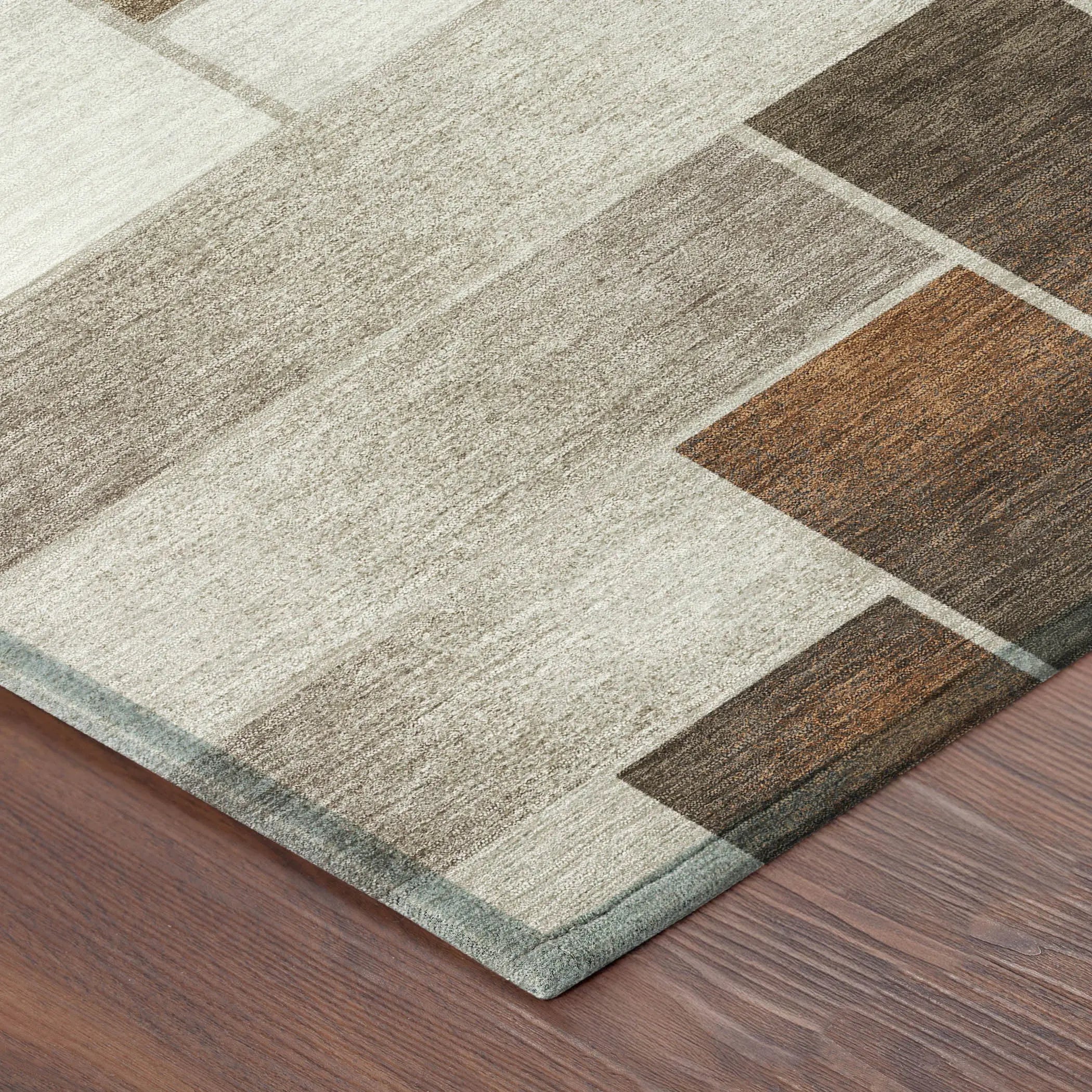 8' Beige And Graphite Round Geometric Washable Indoor Outdoor Area Rug Homeroots Outdoor