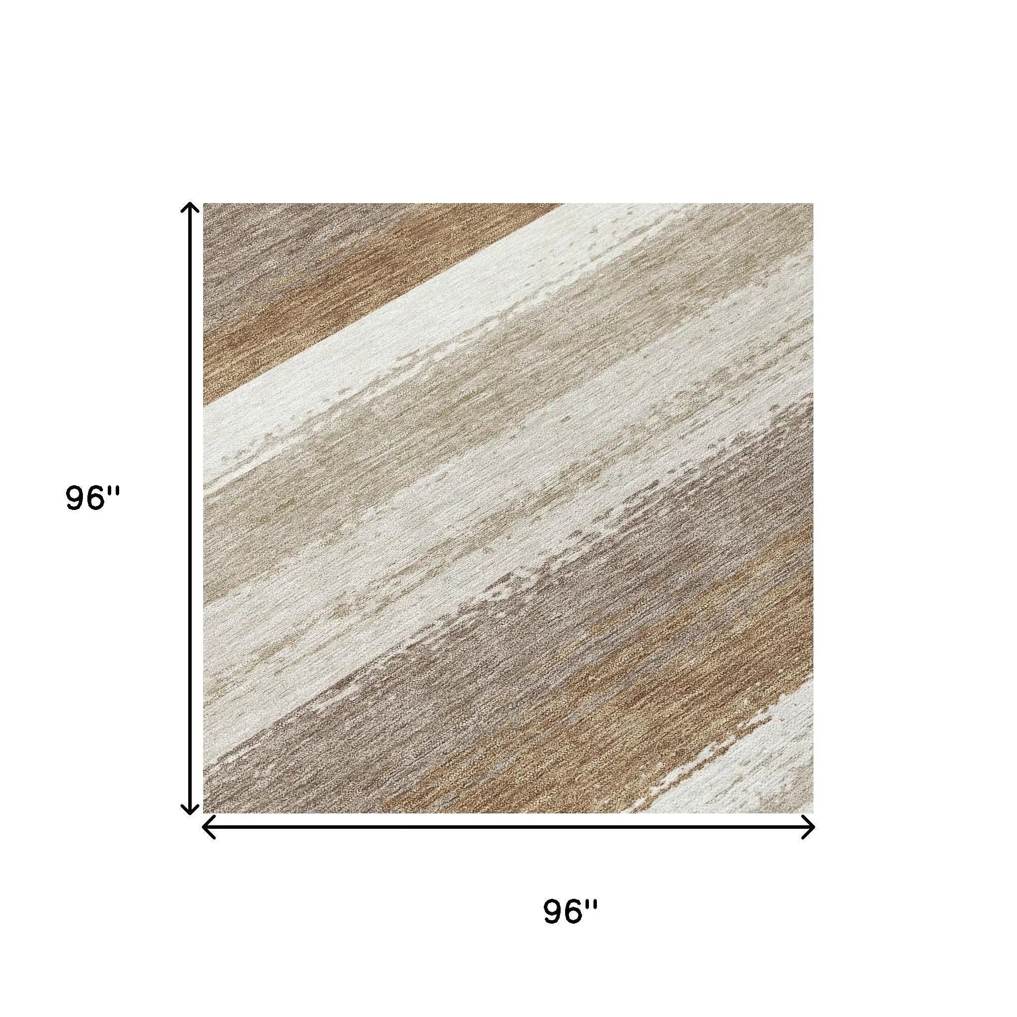 8' Beige And Graphite Round Striped Washable Indoor Outdoor Area Rug Homeroots Outdoor
