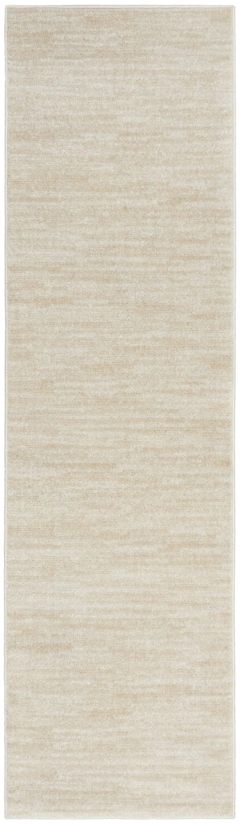 8' Beige And Ivory Indoor Outdoor Runner Rug - GreatEagleInc