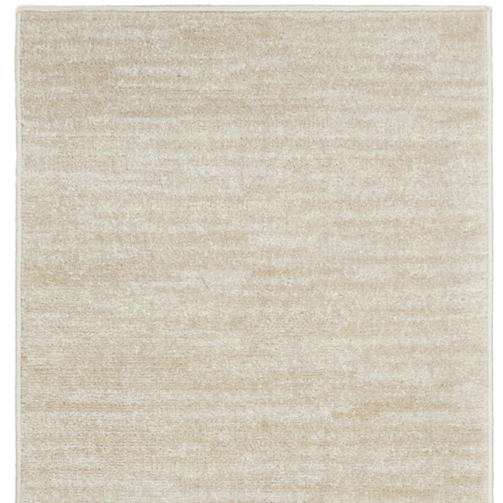 8' Beige And Ivory Indoor Outdoor Runner Rug - GreatEagleInc