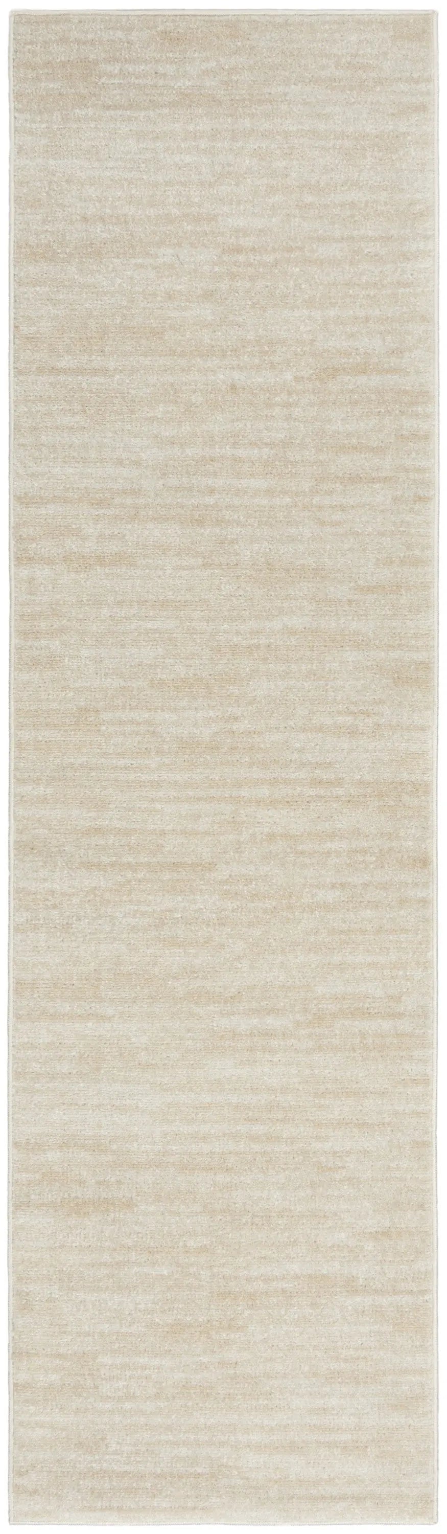8' Beige And Ivory Indoor Outdoor Runner Rug - GreatEagleInc