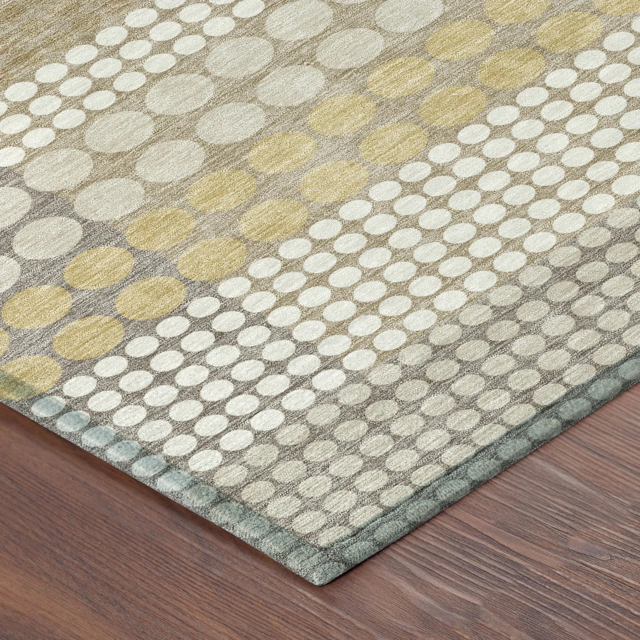 8' Beige And Ivory Round Geometric Washable Indoor Outdoor Area Rug Homeroots Outdoor