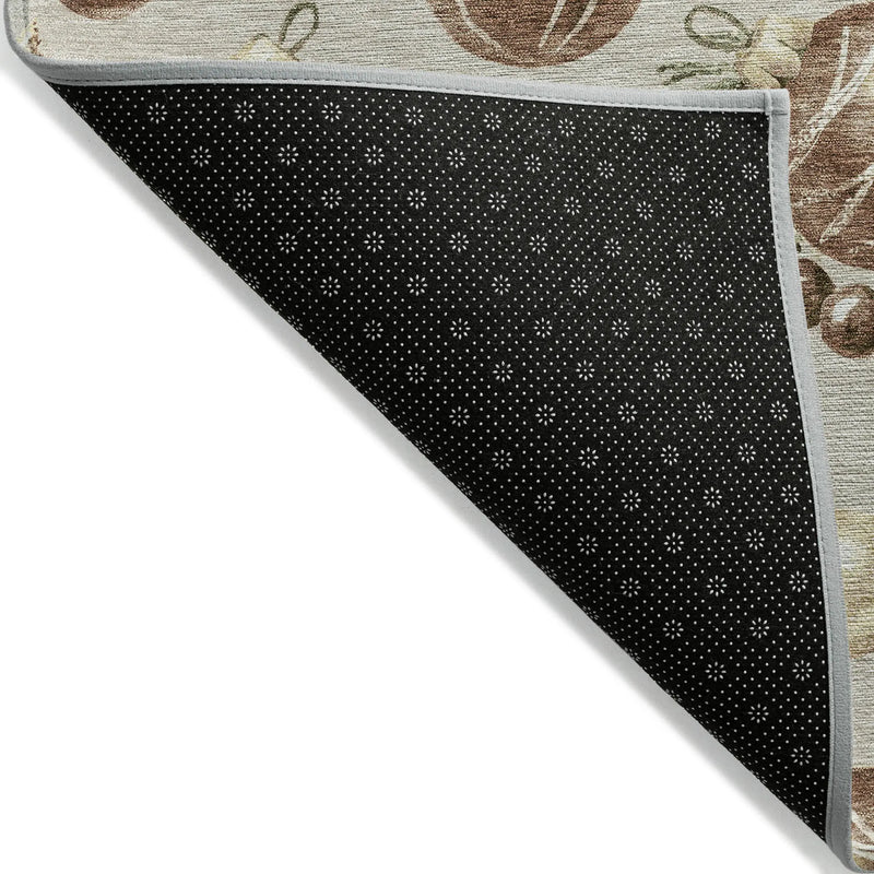 8' Beige Brown And Ivory Round Stars Washable Indoor Outdoor Area Rug Homeroots Outdoor