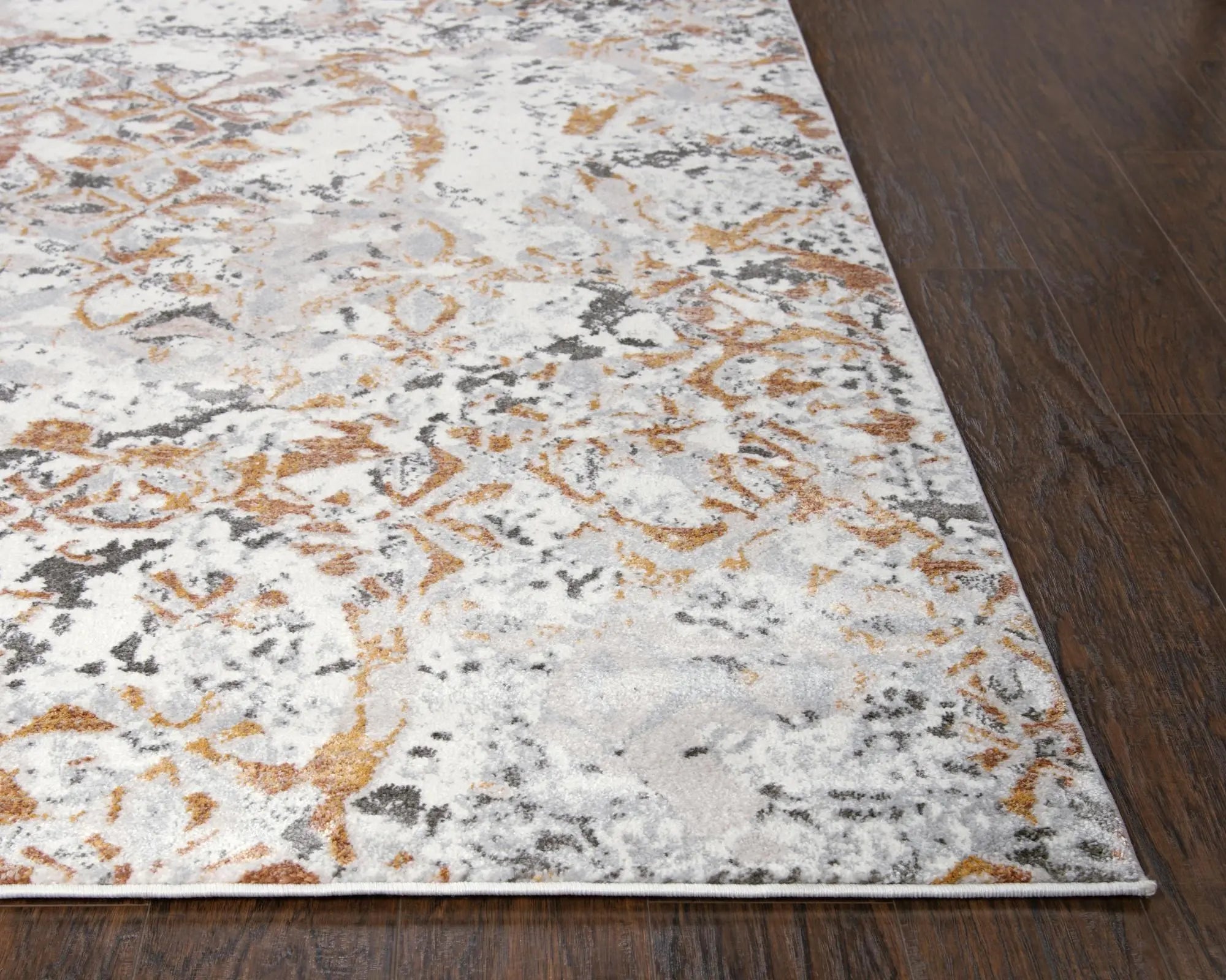 8' Beige Copper And Gray Medallion Area Rug Homeroots Home Decor