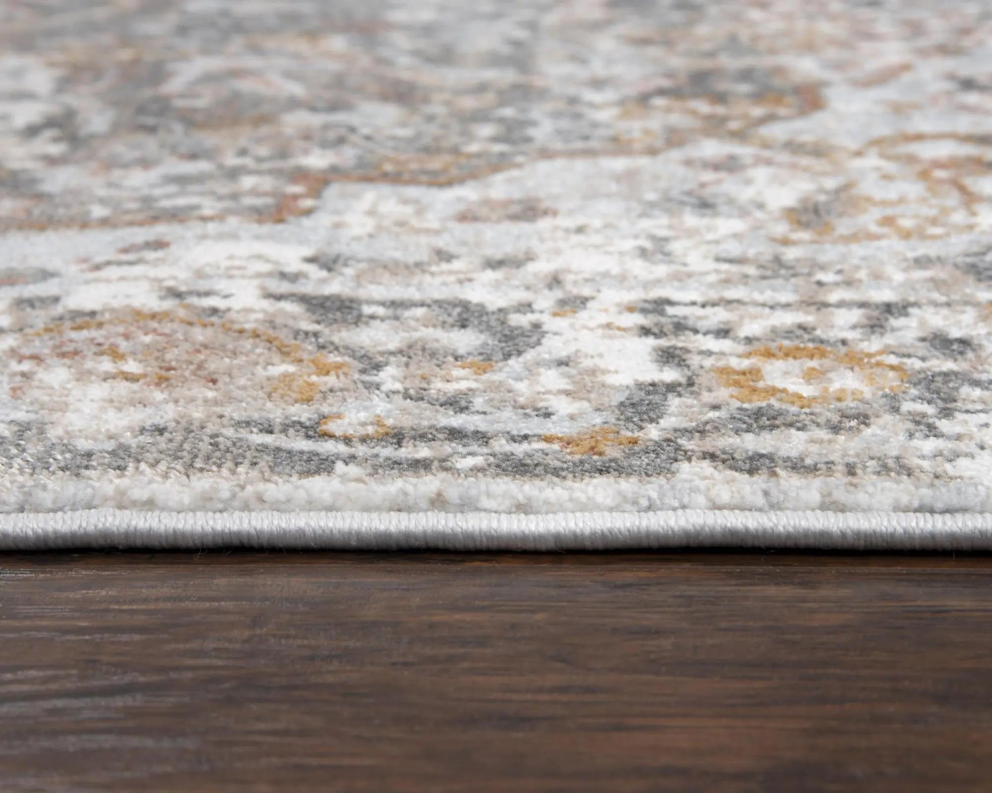 8' Beige Copper And Gray Medallion Area Rug Homeroots Home Decor