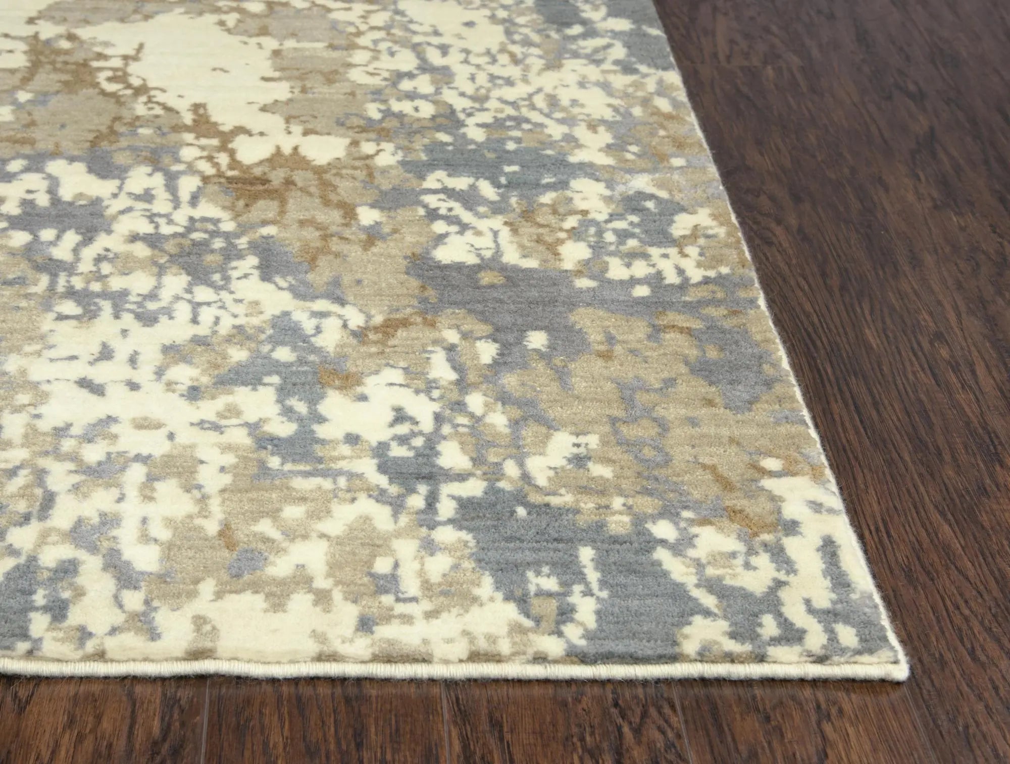 8' Beige Gray And Ivory New Zealand Lambs Wool Abstract Hand Carved Handmade Area Rug Homeroots Home Decor