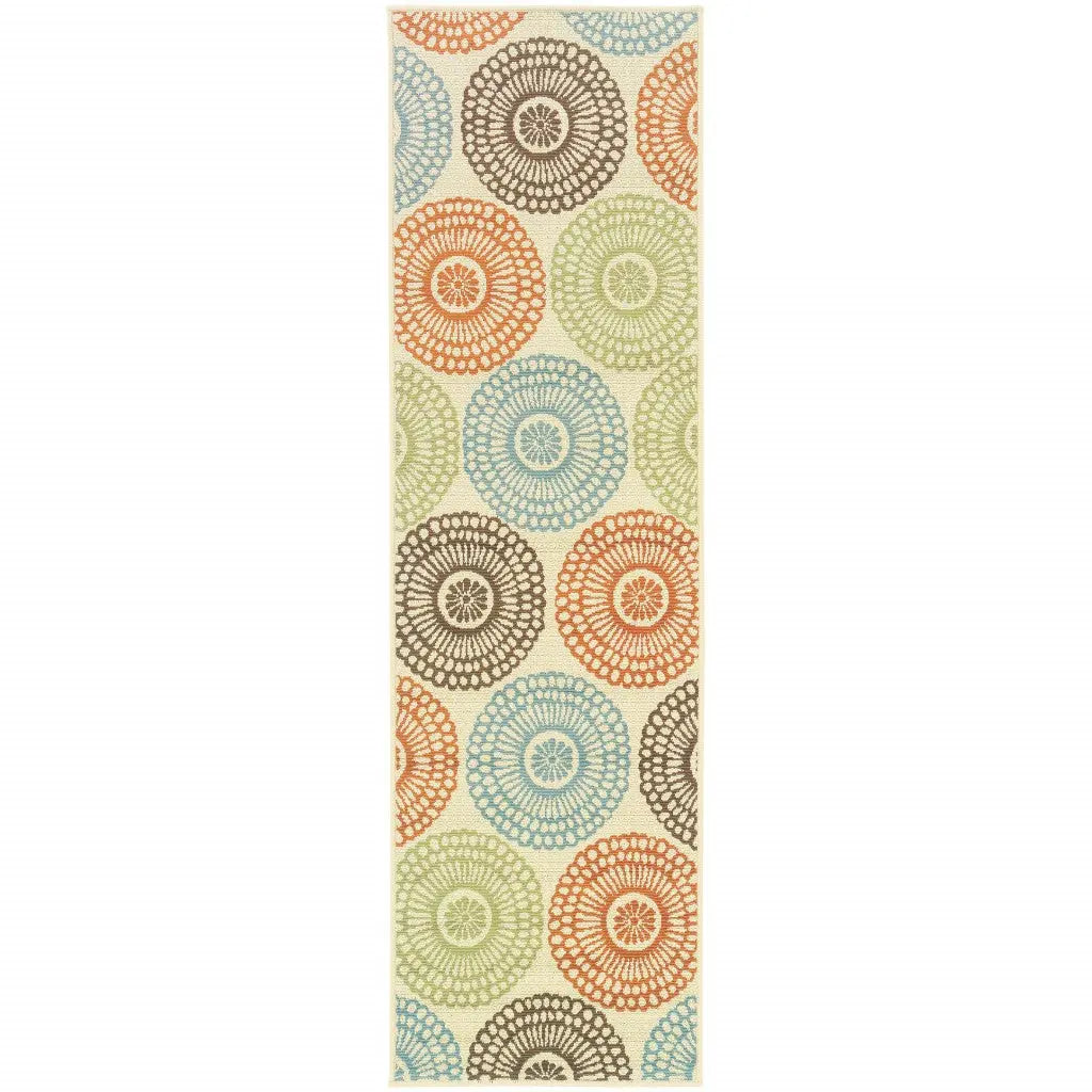 8' Beige Indoor Outdoor Runner Rug Homeroots Outdoor
