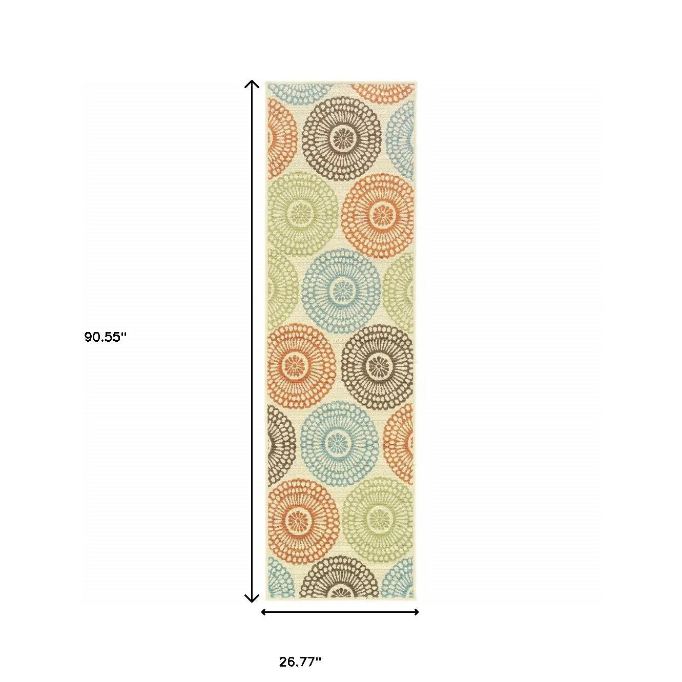 8' Beige Indoor Outdoor Runner Rug Homeroots Outdoor