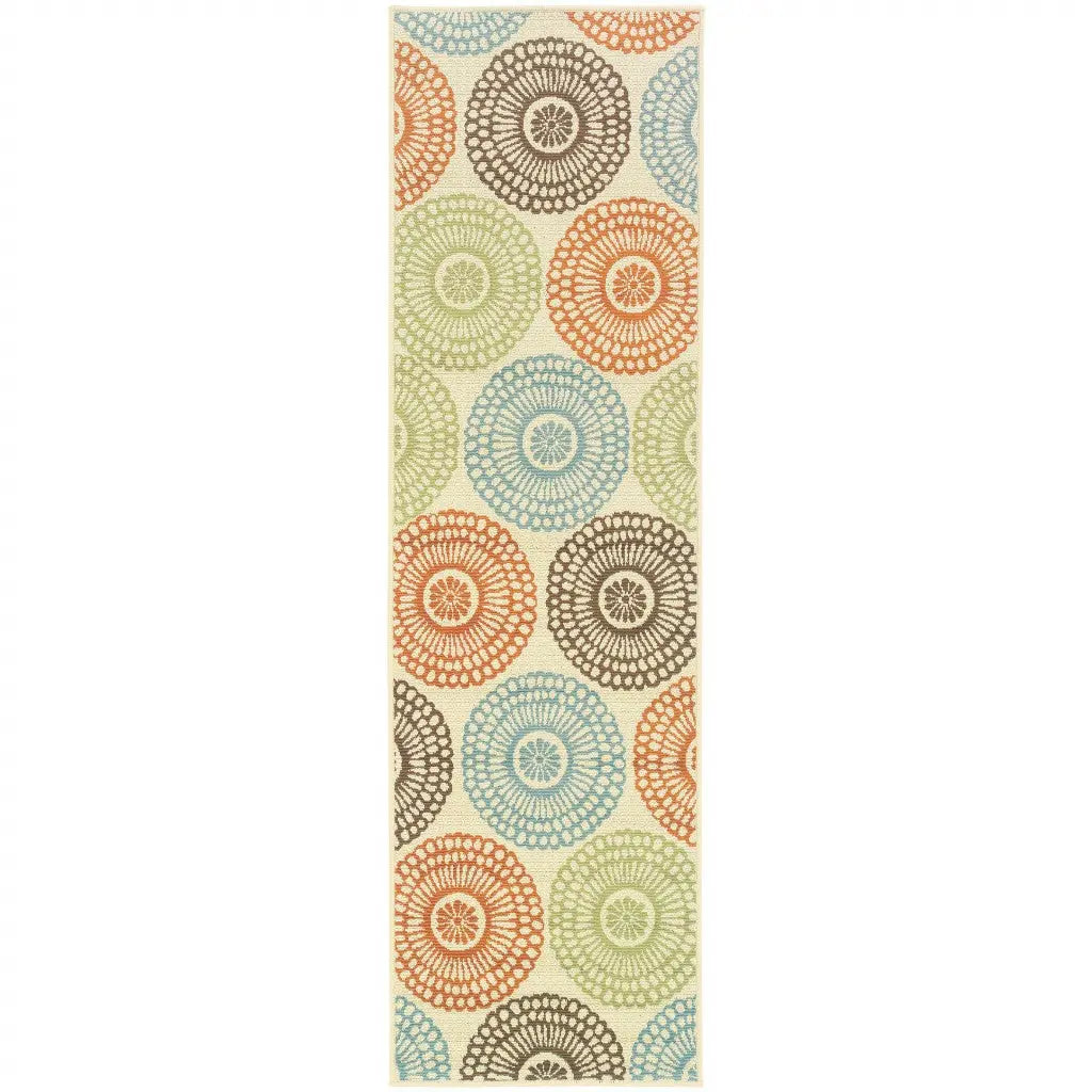 8' Beige Indoor Outdoor Runner Rug Homeroots Outdoor
