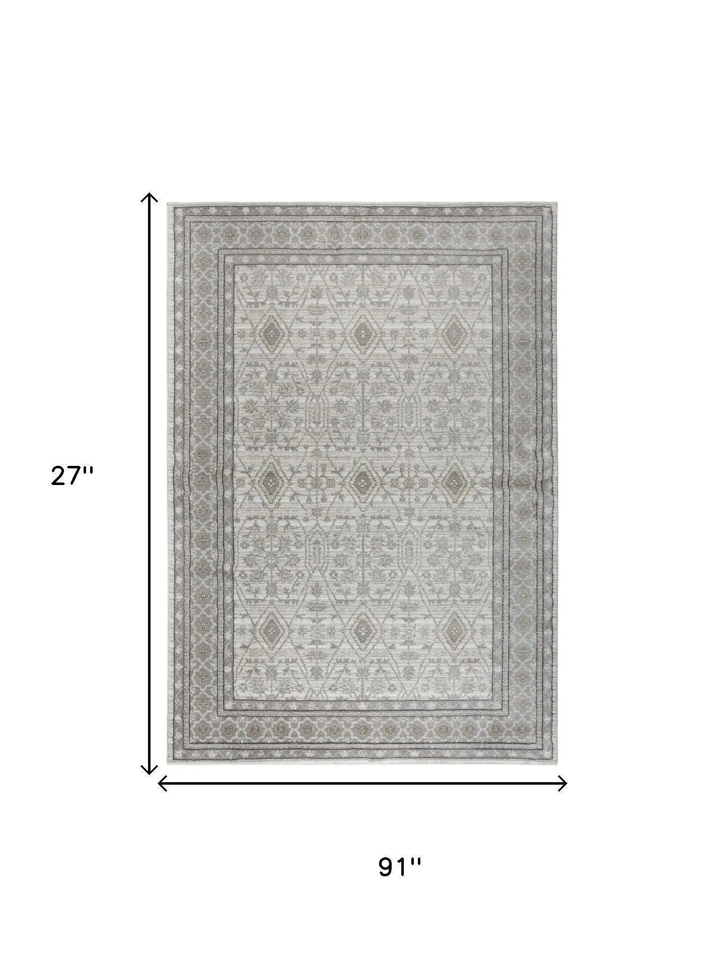 8' Beige Taupe Tan Gray And Cream Oriental Area Rug Homeroots Home Decor
