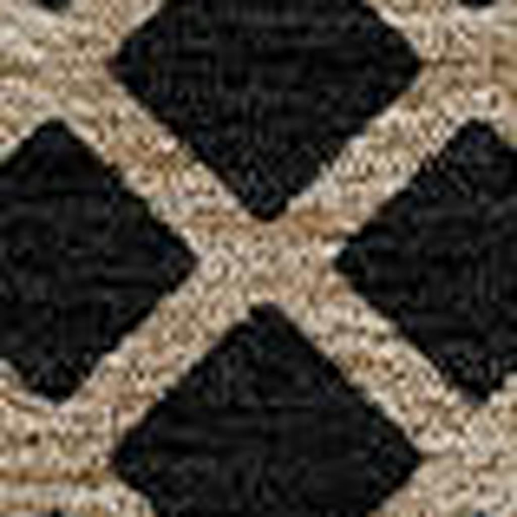 8' Black And Beige Round Striped Washable Indoor Outdoor Area Rug Homeroots Outdoor
