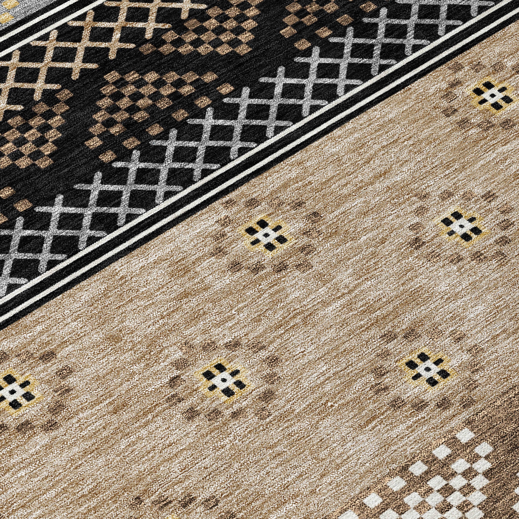 8' Black And Beige Round Striped Washable Indoor Outdoor Area Rug Homeroots Outdoor