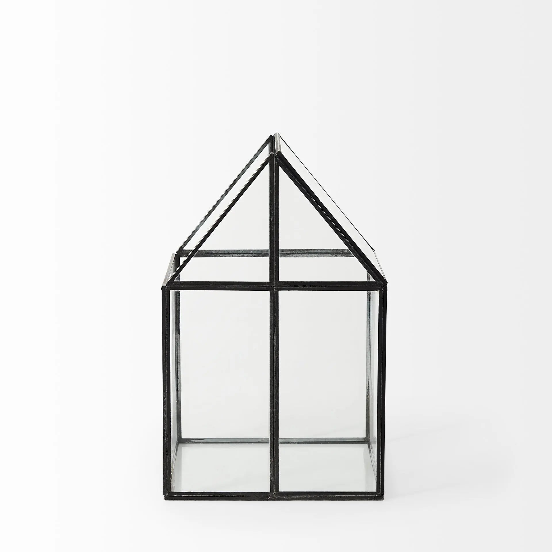8" Black And Clear Glass And Metal Box Homeroots Office