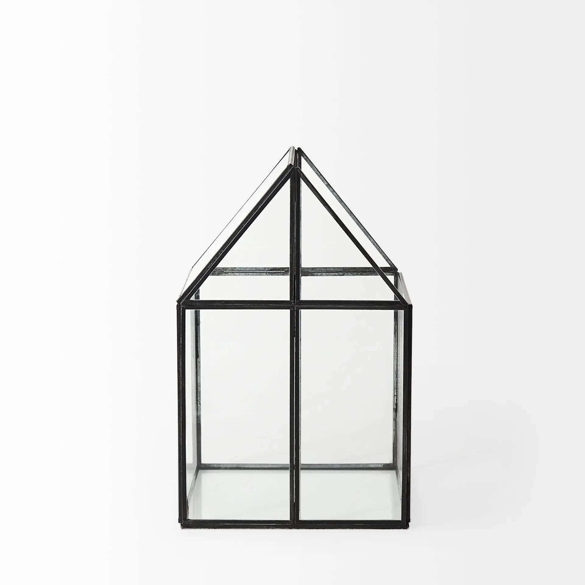 8" Black And Clear Glass And Metal Box Homeroots Office