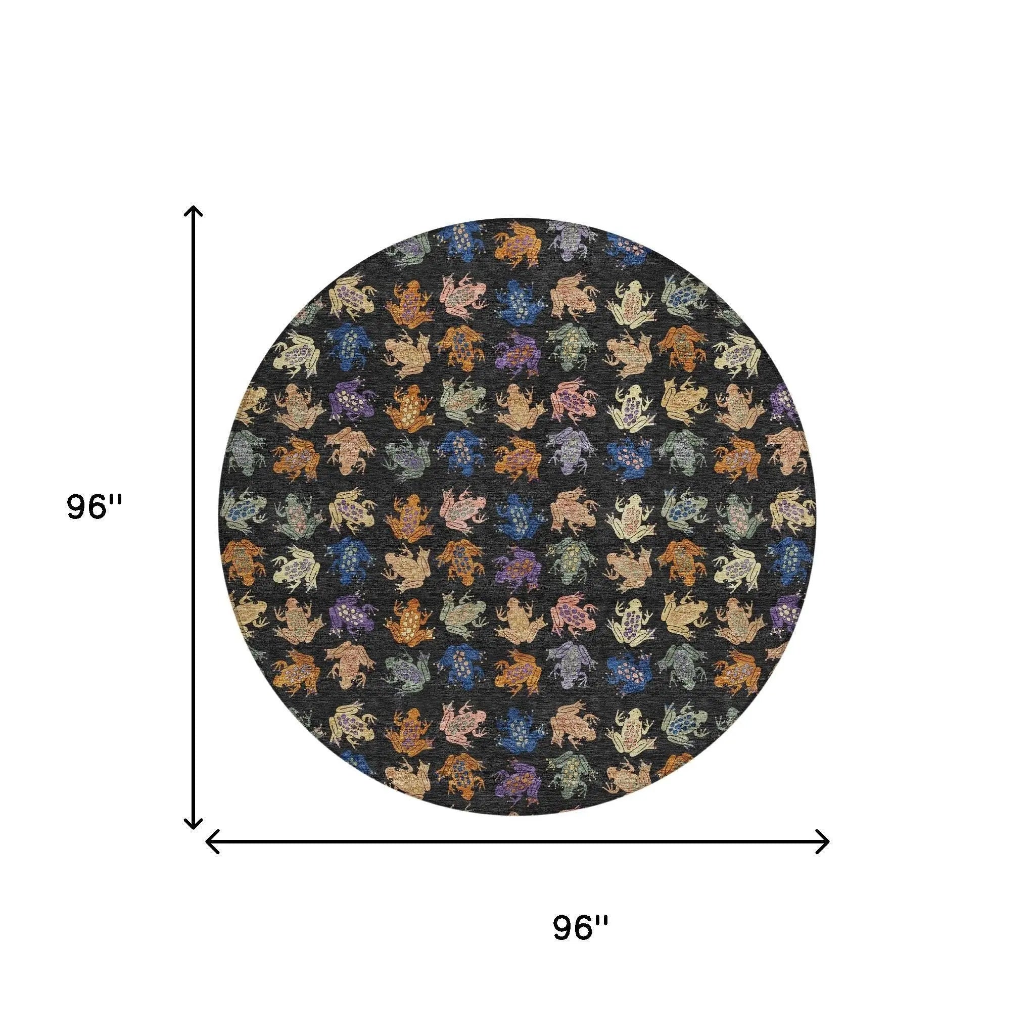 8' Black And Graphite Round Geometric Washable Indoor Outdoor Area Rug Homeroots Outdoor