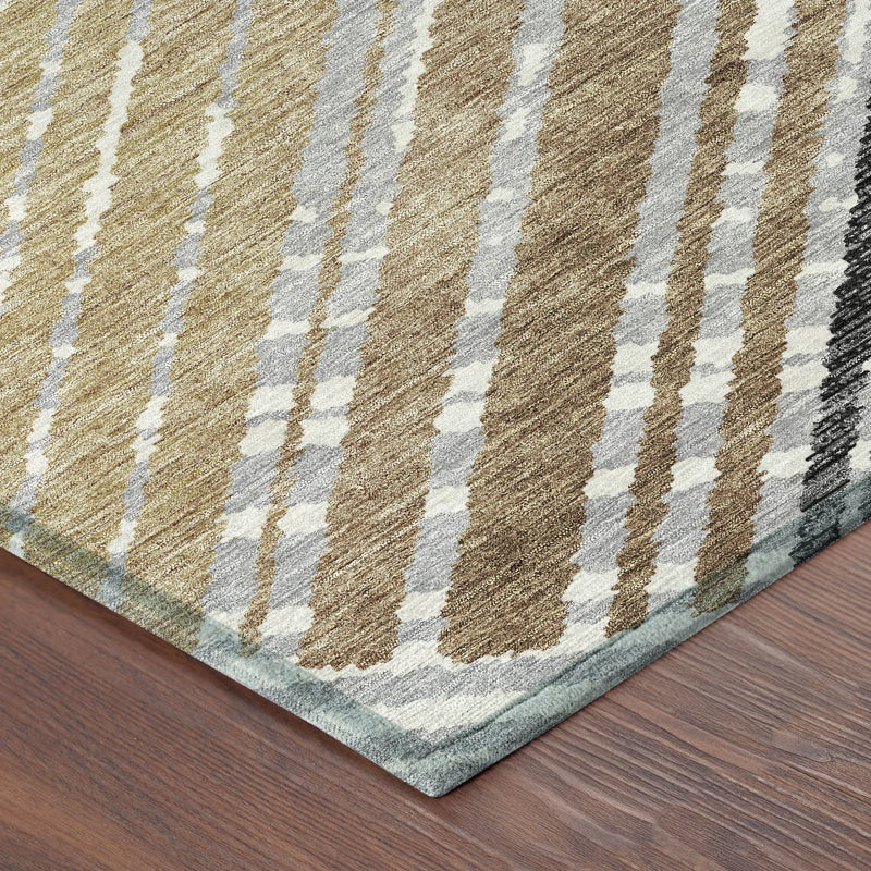 8' Black And Gray Round Geometric Washable Indoor Outdoor Area Rug Homeroots Outdoor