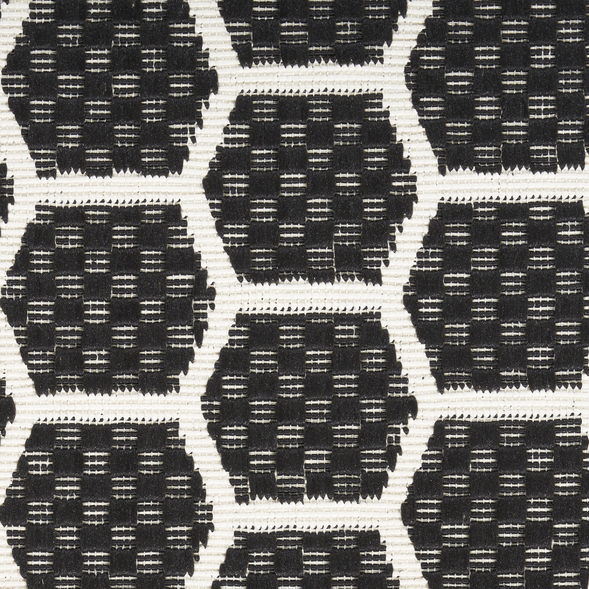 8' Black And Ivory Geometric Indoor Outdoor Runner Rug Homeroots Outdoor