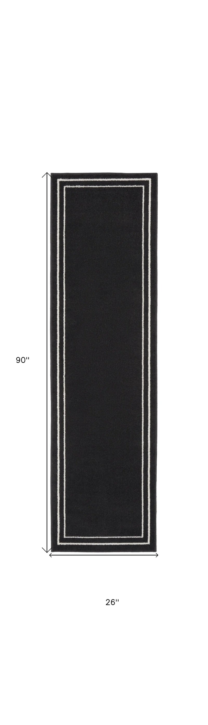 8' Black And Ivory Indoor Outdoor Runner Rug Homeroots Outdoor