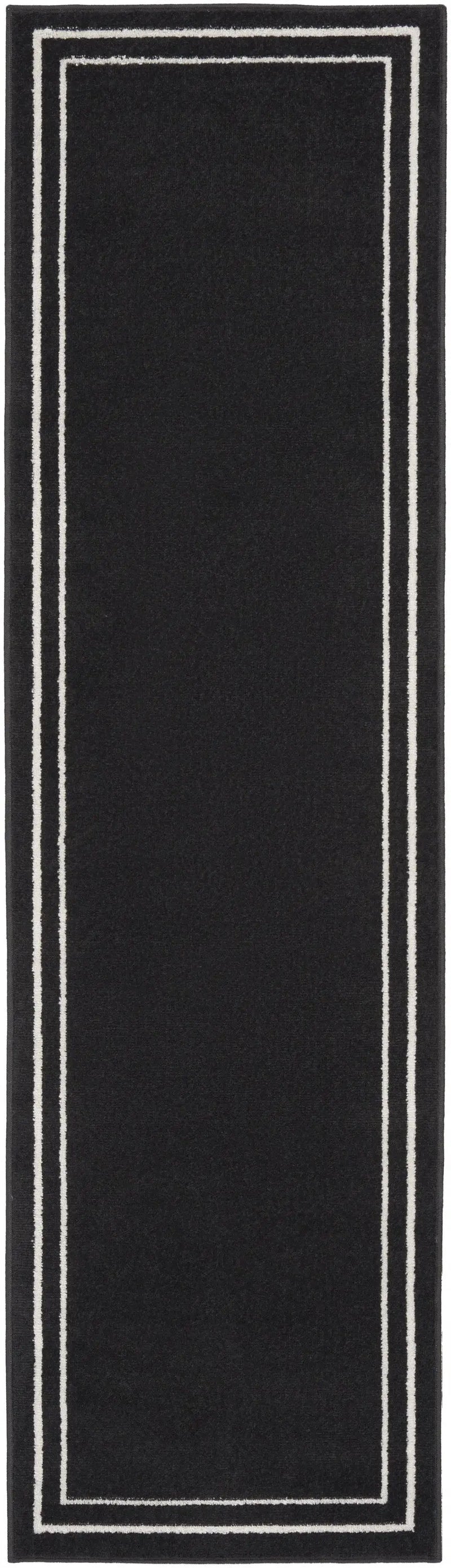 8' Black And Ivory Indoor Outdoor Runner Rug Homeroots Outdoor