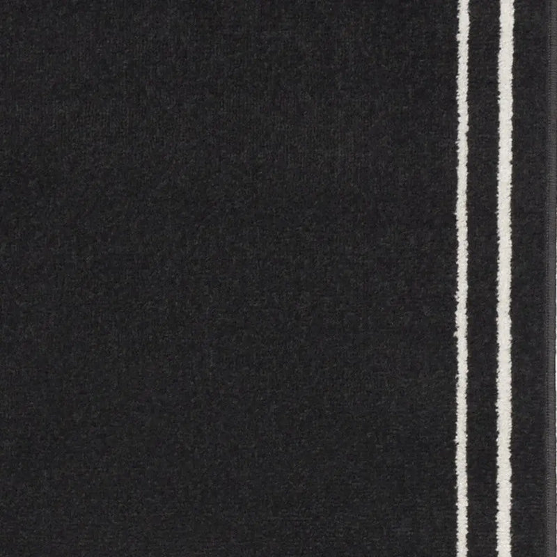 8' Black And Ivory Indoor Outdoor Runner Rug Homeroots Outdoor