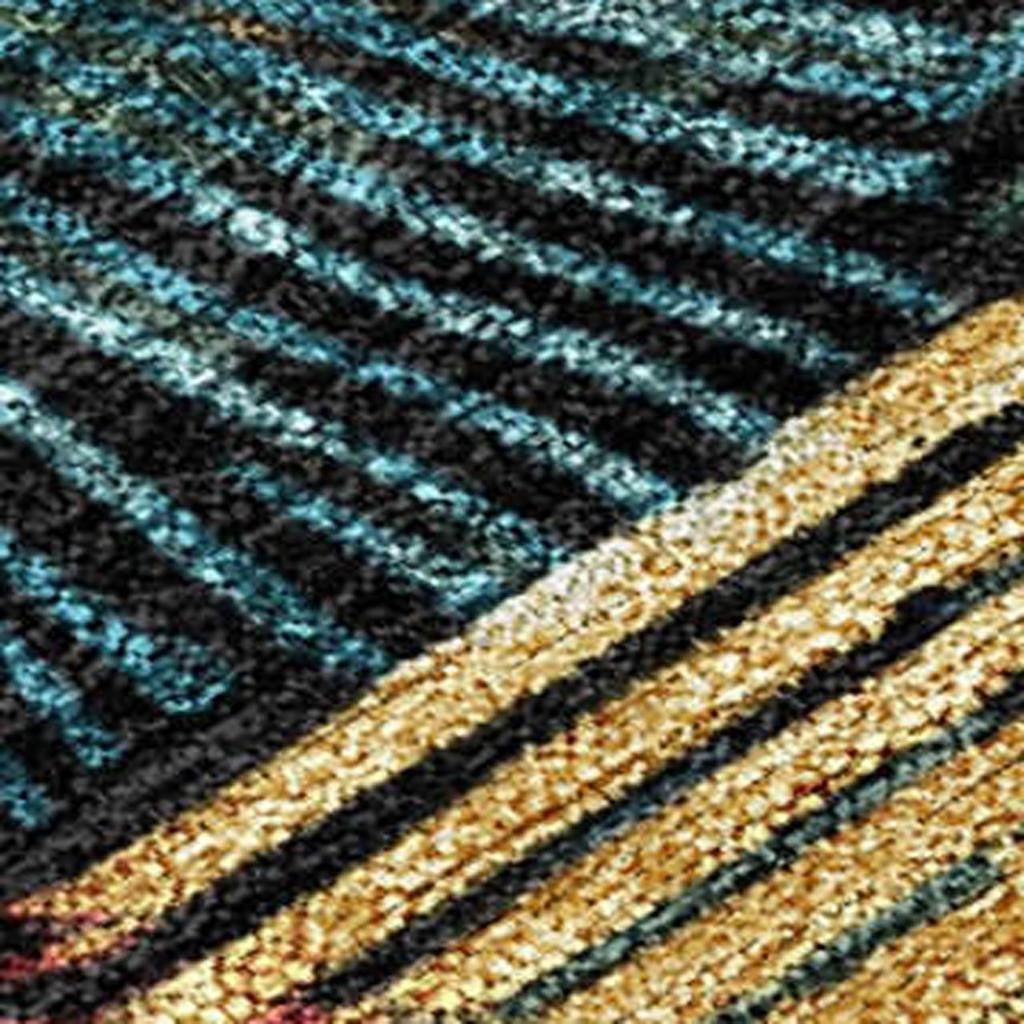 8' Black And Ivory Round Abstract Washable Indoor Outdoor Area Rug Homeroots Outdoor