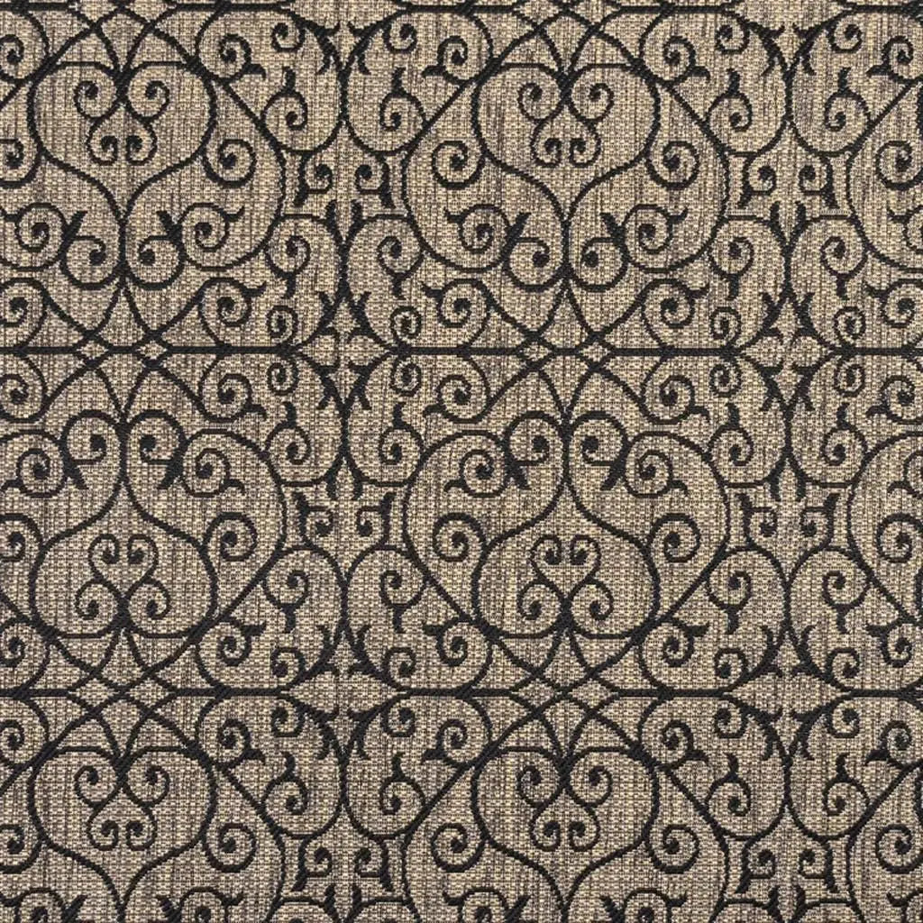 8' Black And Khaki Square Geometric Indoor Outdoor Area Rug Homeroots Outdoor