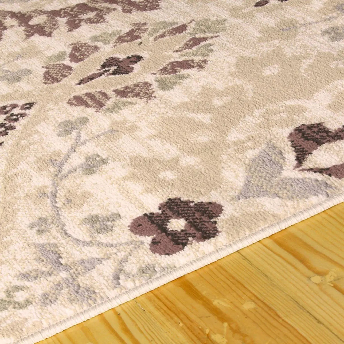 8' Black Ivory And Gray Floral Runner Rug Homeroots Home Decor
