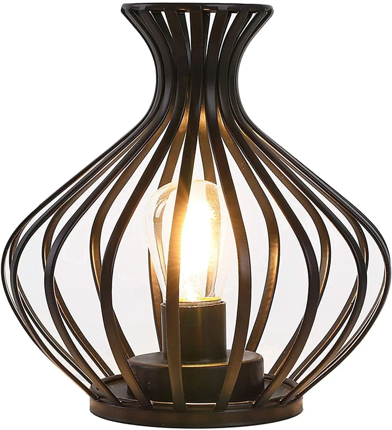 8" Black Metal Pierced Novelty Desk Lamp With Novelty Shade Homeroots Lighting