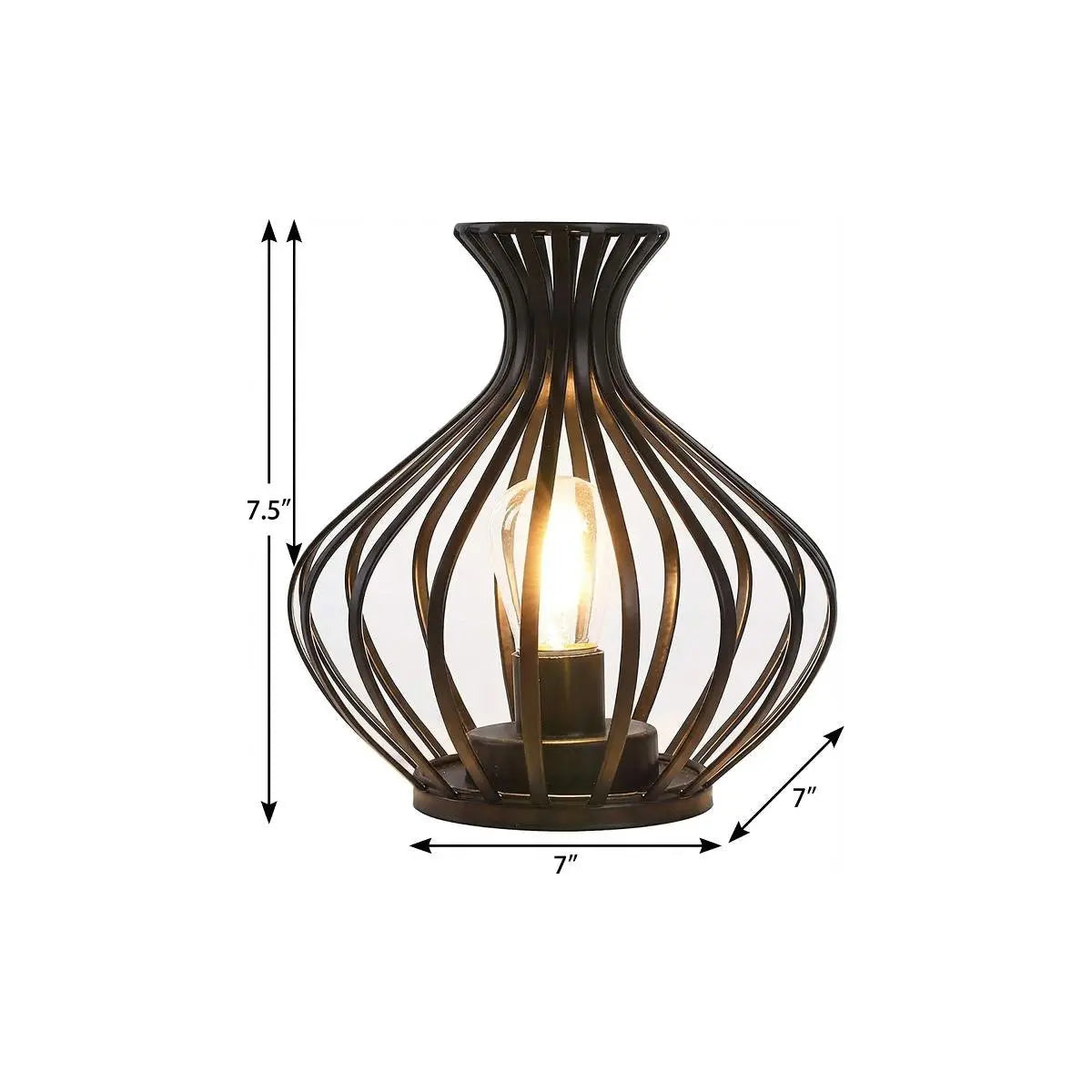 8" Black Metal Pierced Novelty Desk Lamp With Novelty Shade Homeroots Lighting