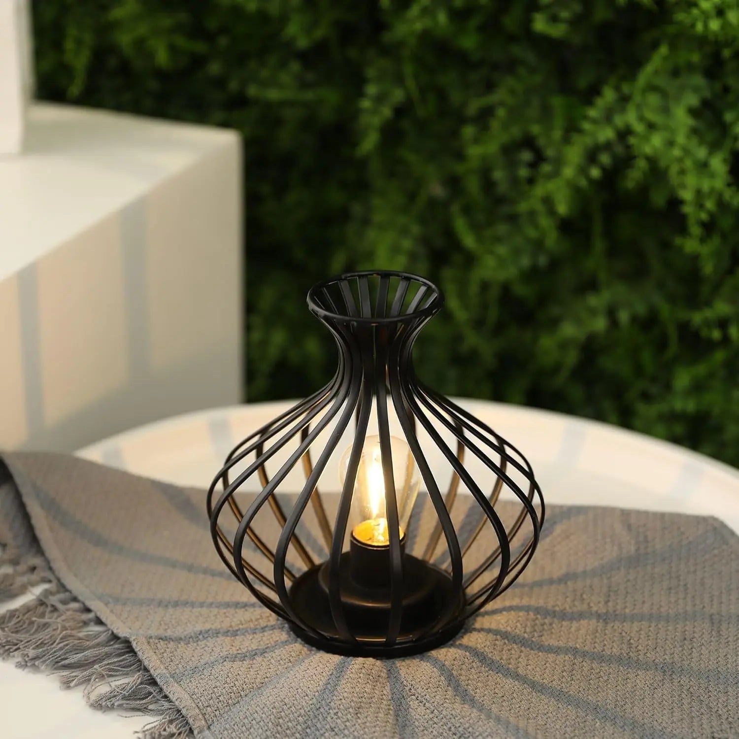 8" Black Metal Pierced Novelty Desk Lamp With Novelty Shade Homeroots Lighting