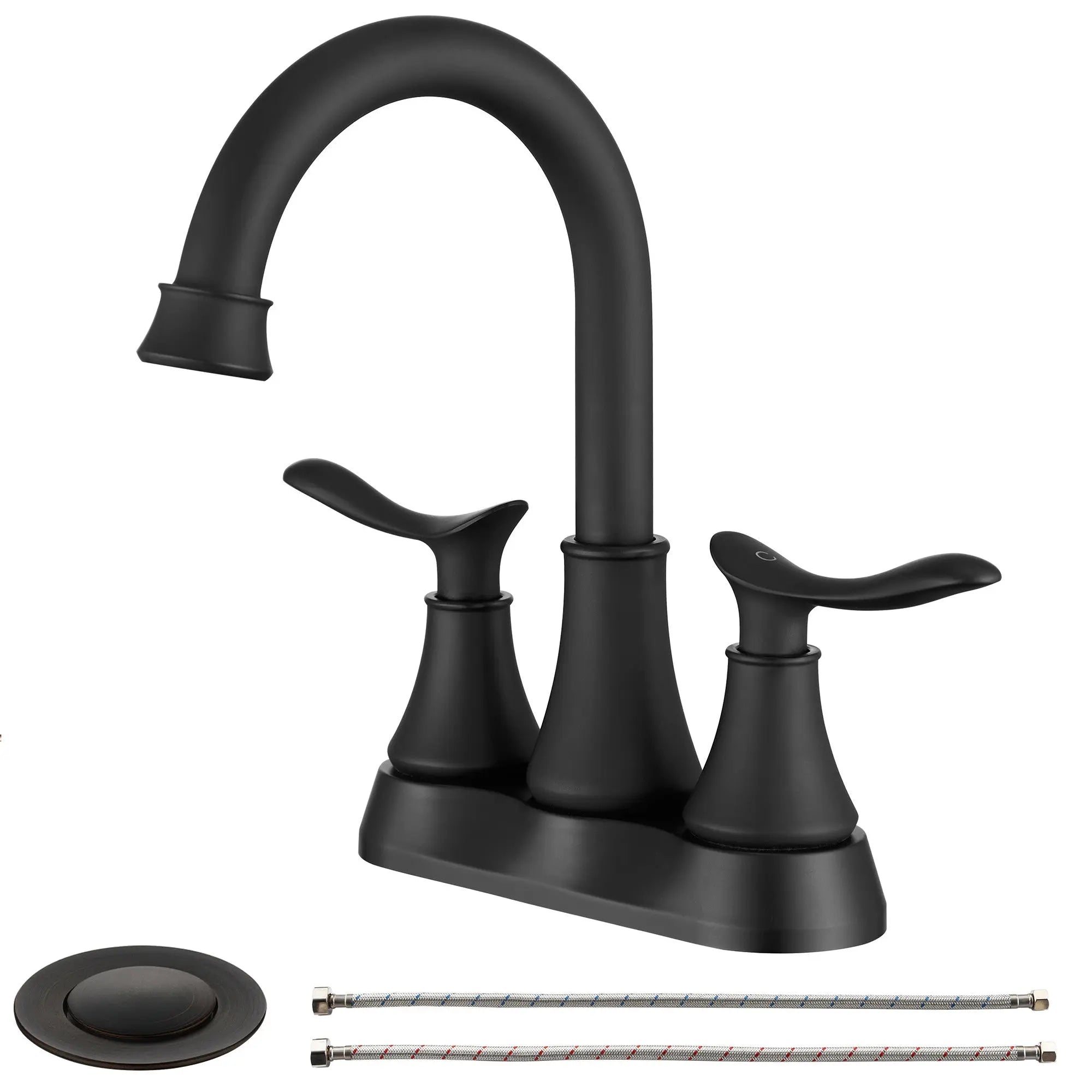 8" Black Stainless Steel Centerset Faucet Homeroots Bed & Bath