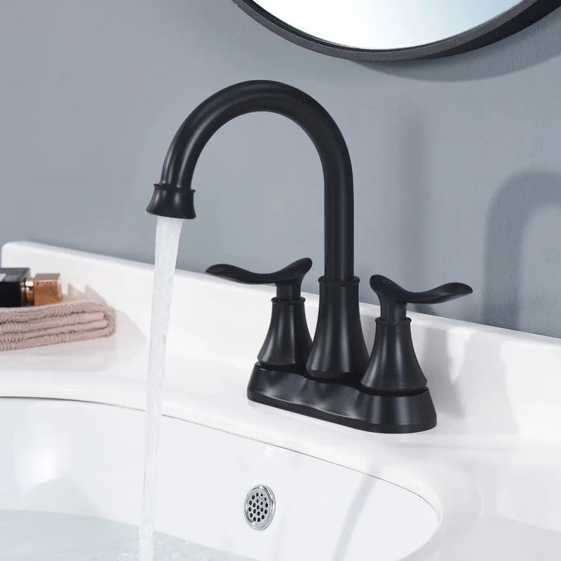 8" Black Stainless Steel Centerset Faucet Homeroots Bed & Bath