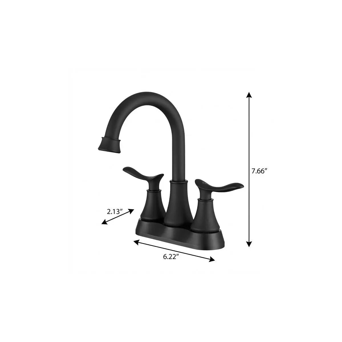 8" Black Stainless Steel Centerset Faucet Homeroots Bed & Bath